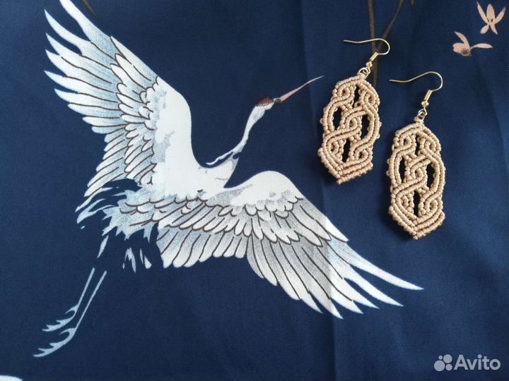 Серьги ручная работа макраме плетение