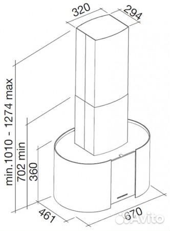 Вытяжка falmec mirabilia isola 65 margherita vetro (800)