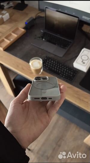 Чехол на iPhone 15 pro max/pro magsafe natural