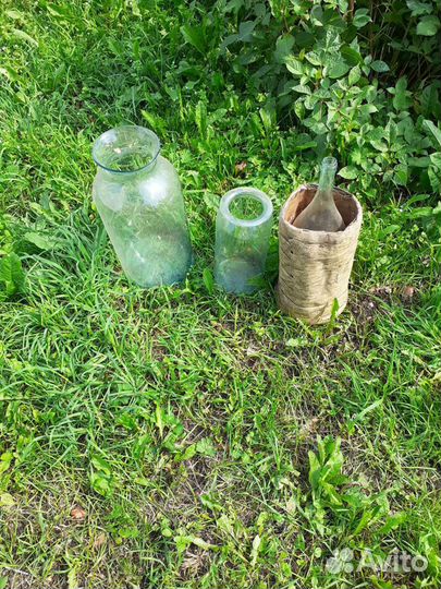 Четверть стеклянная, банки с широким горлом