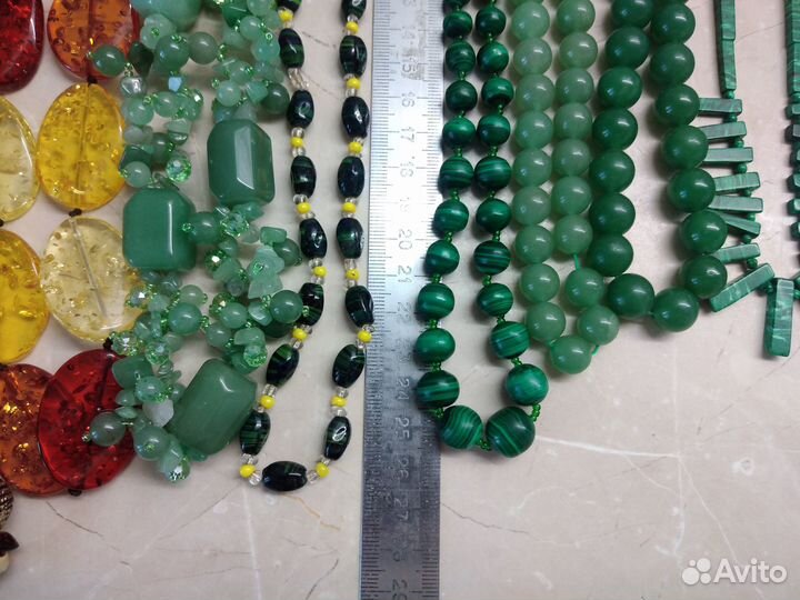 Бусы времён СССР. Винтаж. камни, кость, стекло