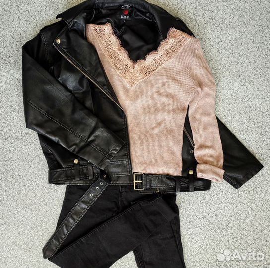 Пуловер женский розовый с кружевом 44-46 Турция