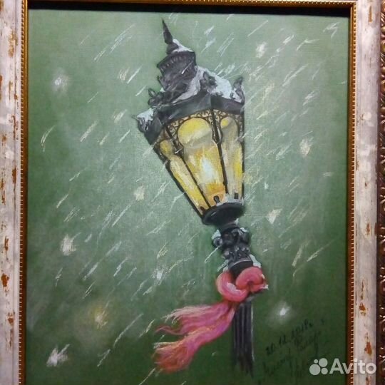 Картина Фонарь, пастель