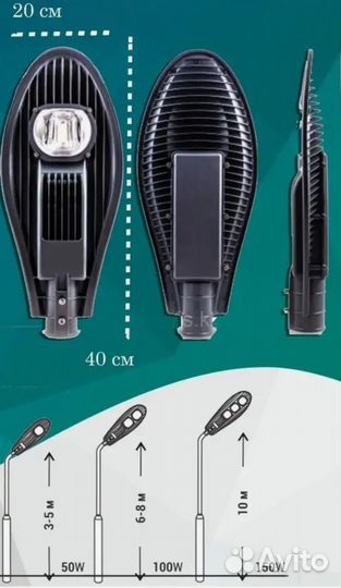 Светильник светодиодный уличный на столб