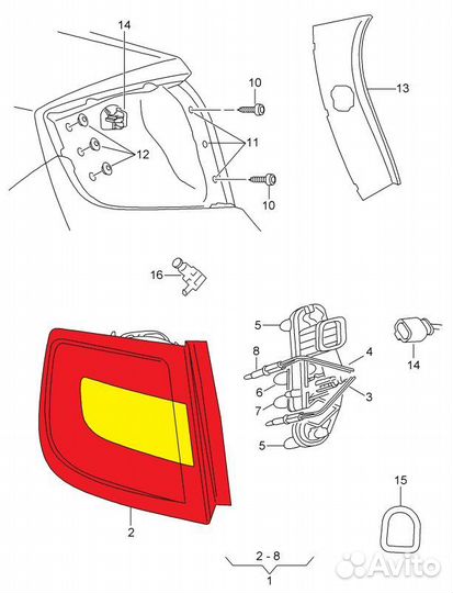 Фонарь задний левый Skoda Rapid седан CWV 2016