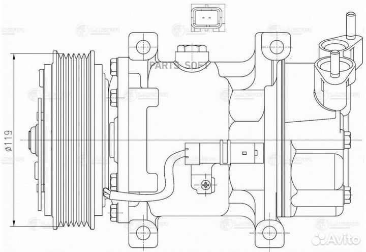 Компрессор кондиционера Peugeot 206 (98) /307 (00)