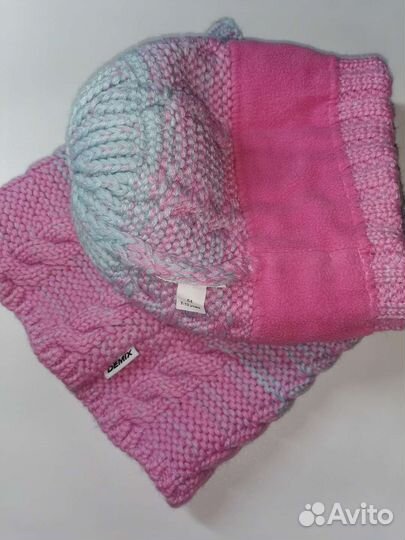 Шапка и снуд для девочки, зимние аксессуары