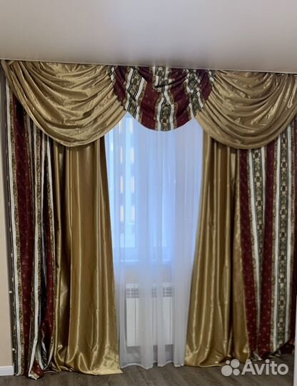 Шторы-портьеры с ламбрикеном. Комплект