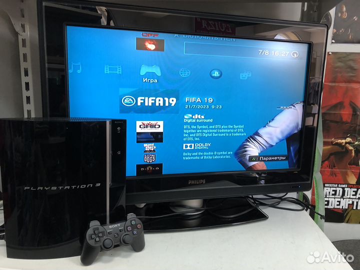 Sony PS3 прошитая и 35 игр (работает от AV)