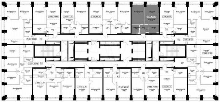 1-к. квартира, 43,6 м², 11/55 эт.