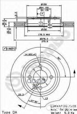 Диск торм. mini mini R50, R53 06/01-09/06 09.86