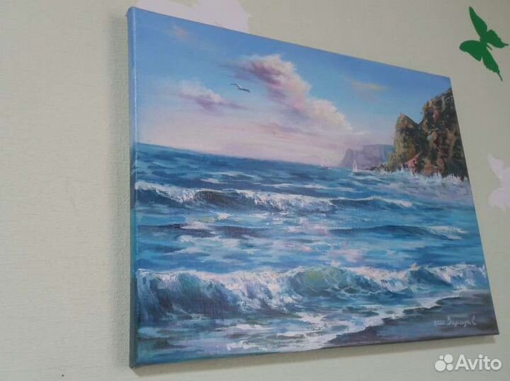 Картина маслом море