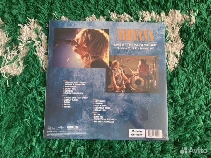 Nirvana Live AT The Paramount orange vinyl lp