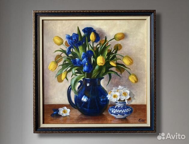 Картина на холсте в раме 46х46 см