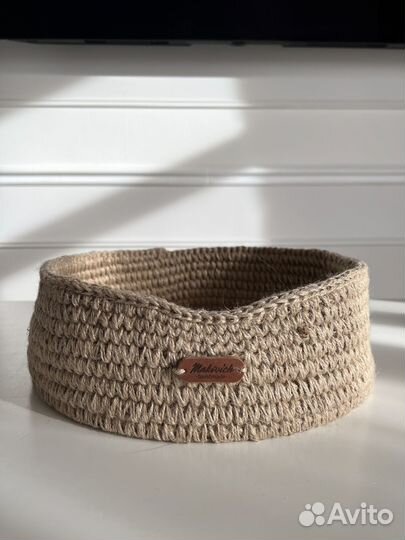 Корзина из джута с деревянным дном, 30 см