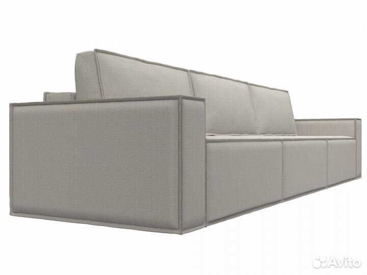 Диван прямой Куба лонг, рогожка, амур бежевый