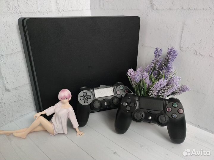 Sony PlayStation 4 Slim 1 tb + 2 геймпада + подпис