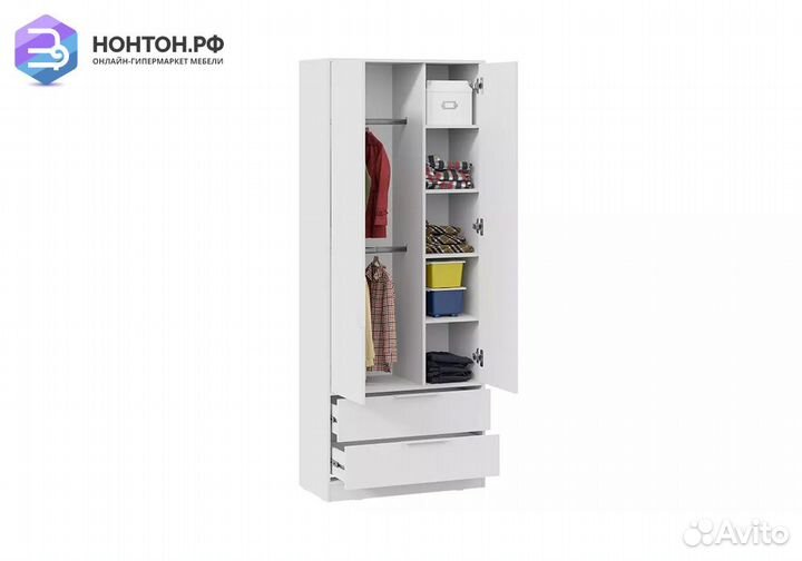 Шкаф 2х-створчатый Марли белый