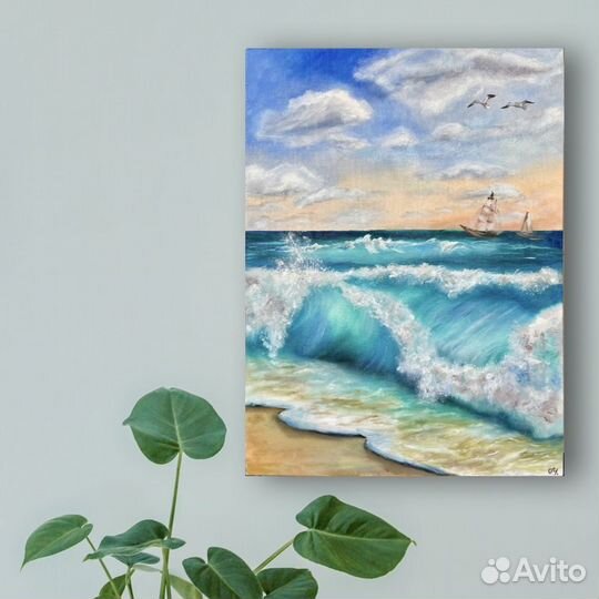 Картина маслом на холсте море