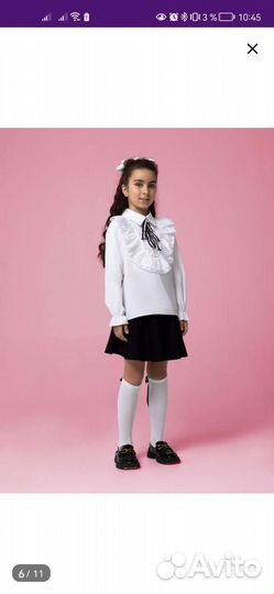 Блузка школьная на девочку белая новая
