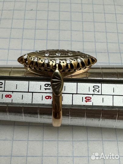 Кольцо маркиза с бриллиантами, 583 проба