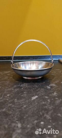 Ваза орешница с ручкой мельхиор СССР