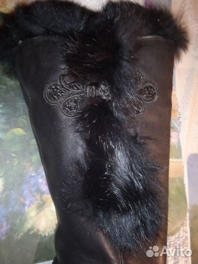 Сапоги кожаные чёрные весна женские 37 размер