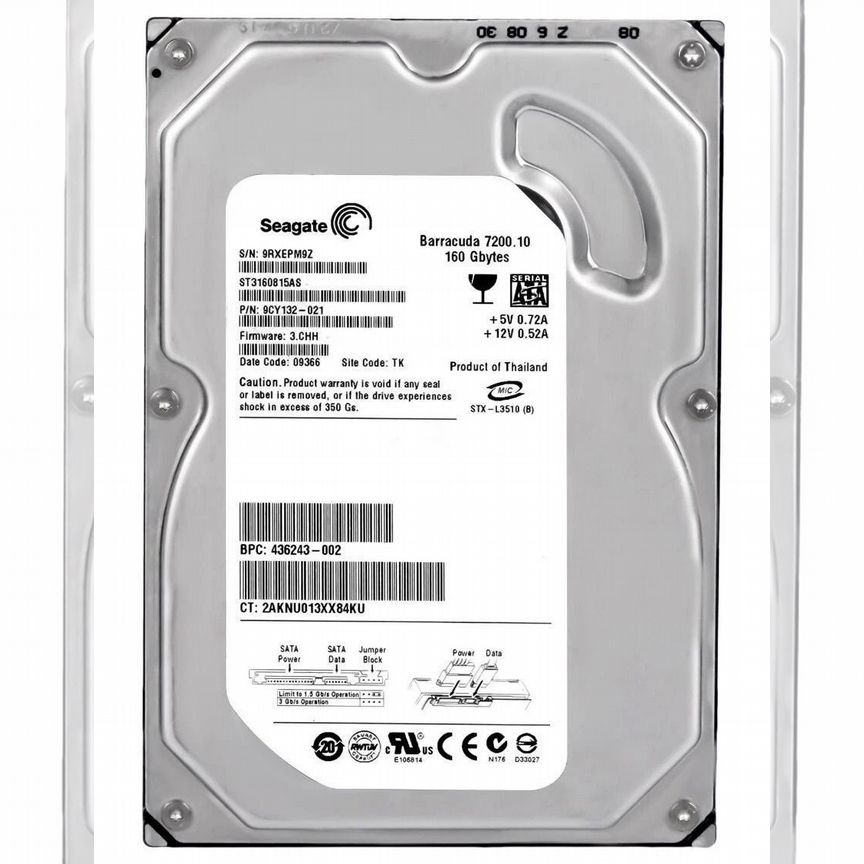 [436243-002] Жесткий Диск Hp 160gb Sata2 3.5" Hdd 436243-002