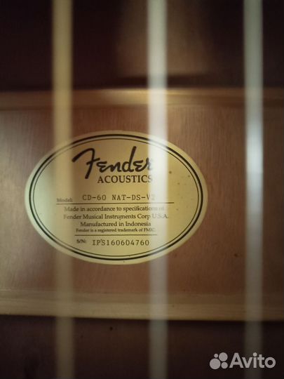 Акустическая гитара fender cd 60