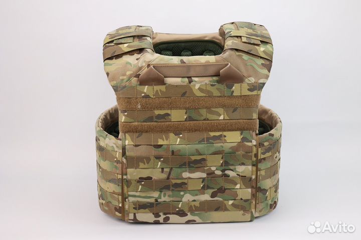 Бронежилет / плитник с быстросбросами и капами мох