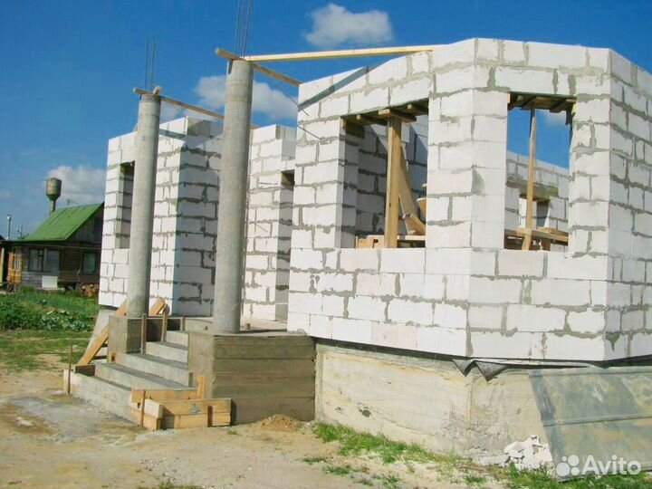 Дом из газобетона, пеноблока, шлакоблока под ключ
