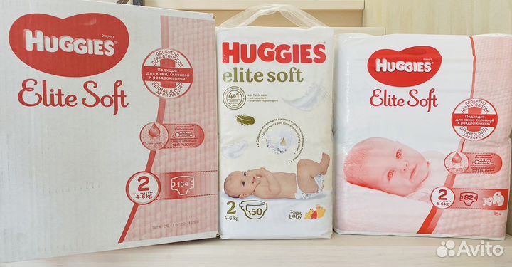 Подгузники Huggies elite soft размер 1,2,3
