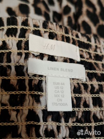 H&M linen blend сарафан новый лён хлопок 48-52р