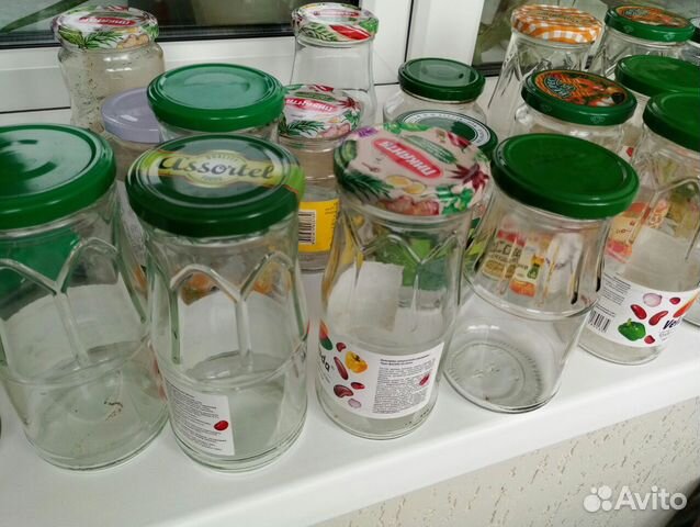Банки стеклянные 0.5л узкое горлышко, 3л б/у