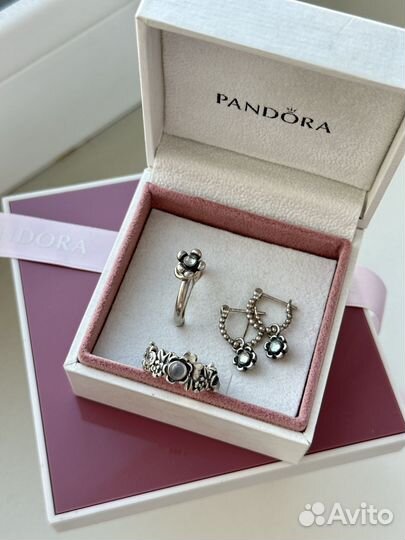 Серьги и кольца Pandora оригинал