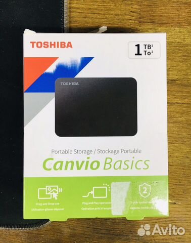 Переносной жёсткий диск Tosiba 1 tb