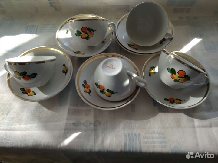Чайные пары большие СССР цветы