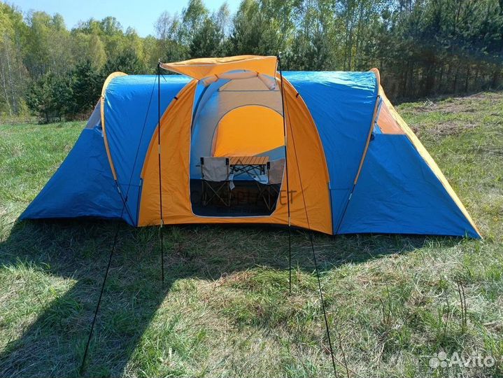 Палатка 3х комнатная 6 местная, пол в тамбуре