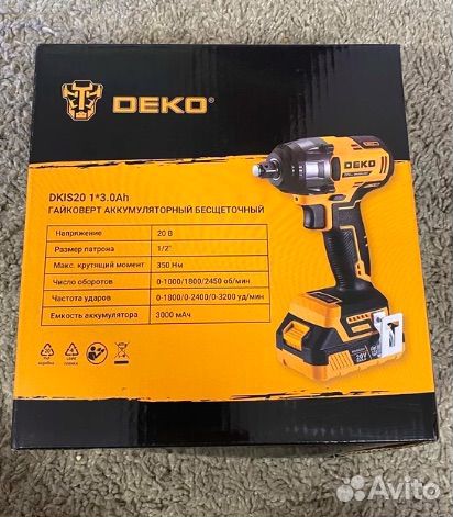 Гайковерт аккумуляторный Deko бесщеточный