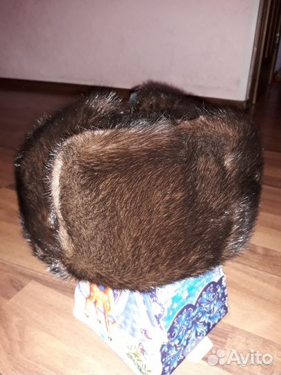 Шапка-ушанка из меха норки