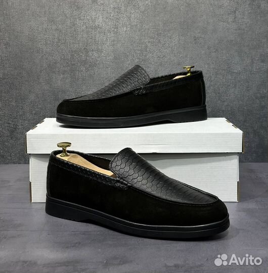 Лоферы мужские замшевые