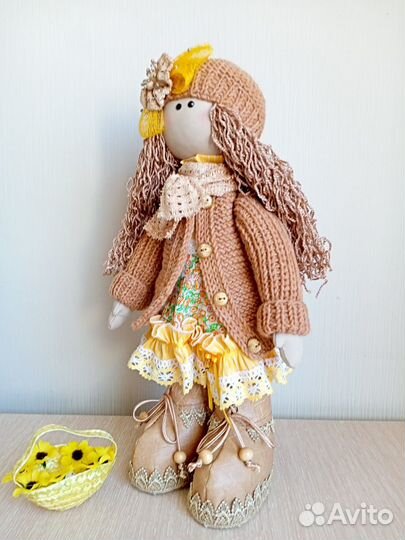Текстильная кукла ручной работы Большеножка