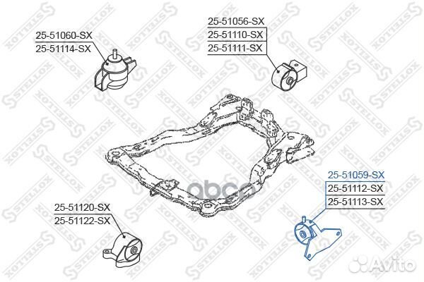 25-51059-SX подушка двс левая АКПП Hyundai Cou