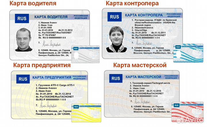 Карта тахографа Европы для водителя