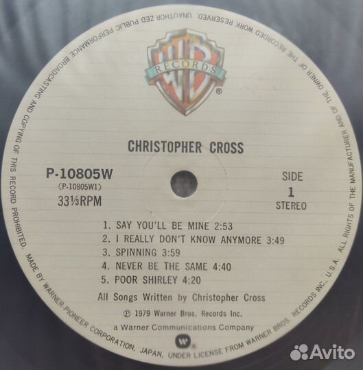Christopher Cross — дебютный альбом -79-LP-Japan