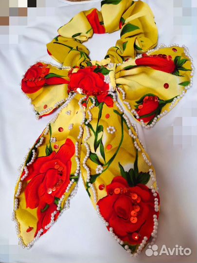 Бант Резинка в стиле D&G Шёлк(шифон)