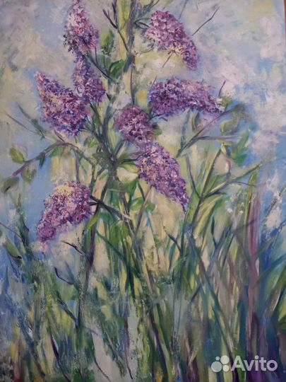 Картина маслом на холсте Сирень 60-80