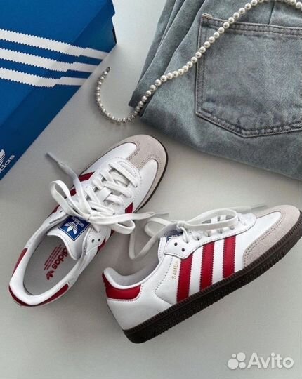 Adidas Originals Samba OG White Red оригинал