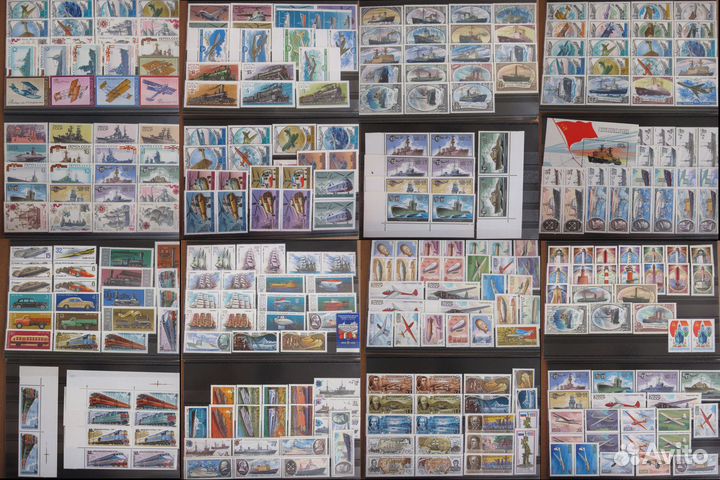 Марки СССР. Корабли, авиация, авт. 1970-1991 (чбн)
