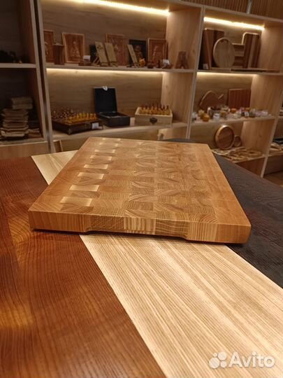 Доска торцевая разделочная дуб, бук, ясень